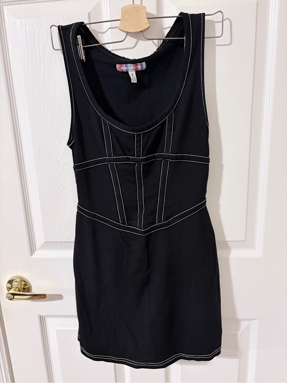 Urban Outfitters Black Tank Dress with White Topstitching